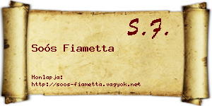 Soós Fiametta névjegykártya